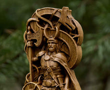 Load image into Gallery viewer, Loki Viking God Wood Carved Statue
