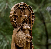 Load image into Gallery viewer, Freya Goddess Viking God Wood Carved
