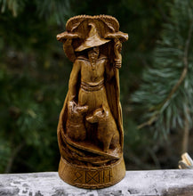 Load image into Gallery viewer, Odin God Viking Wood Carved Statue
