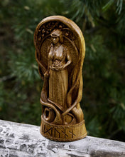 Load image into Gallery viewer, Idunna, God viking, God wood carved Iduna statue, God Altar sculpture Ichunn
