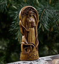 Load image into Gallery viewer, Idunna, God viking, God wood carved Iduna statue, God Altar sculpture Ichunn
