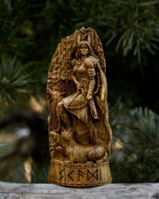 Load image into Gallery viewer, Skadi God Viking Wood Carved Statue
