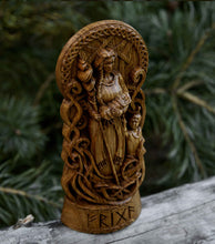 Load image into Gallery viewer, Frigga Goddess Viking Wood Carved Statue
