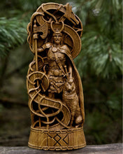 Load image into Gallery viewer, Loki Viking God Wood Carved Statue
