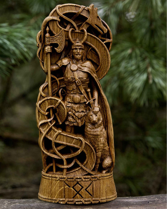 Loki Viking God Wood Carved Statue