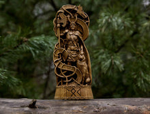 Load image into Gallery viewer, Loki Viking God Wood Carved Statue
