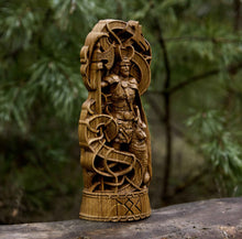 Load image into Gallery viewer, Loki Viking God Wood Carved Statue
