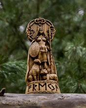 Load image into Gallery viewer, Freya Goddess Viking God Wood Carved
