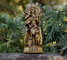 Load image into Gallery viewer, Odin Allfather Viking God Wood Carved Statue
