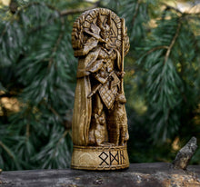 Load image into Gallery viewer, Odin Allfather Viking God Wood Carved Statue
