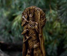 Load image into Gallery viewer, Odin Allfather Viking God Wood Carved Statue
